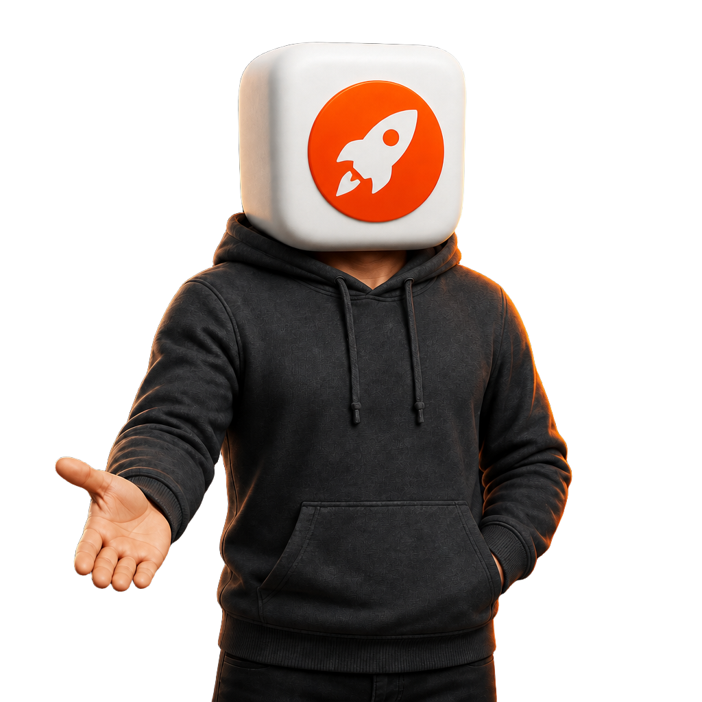 Boosty, la mascota de Idea Boost, invitando a agendar una llamada